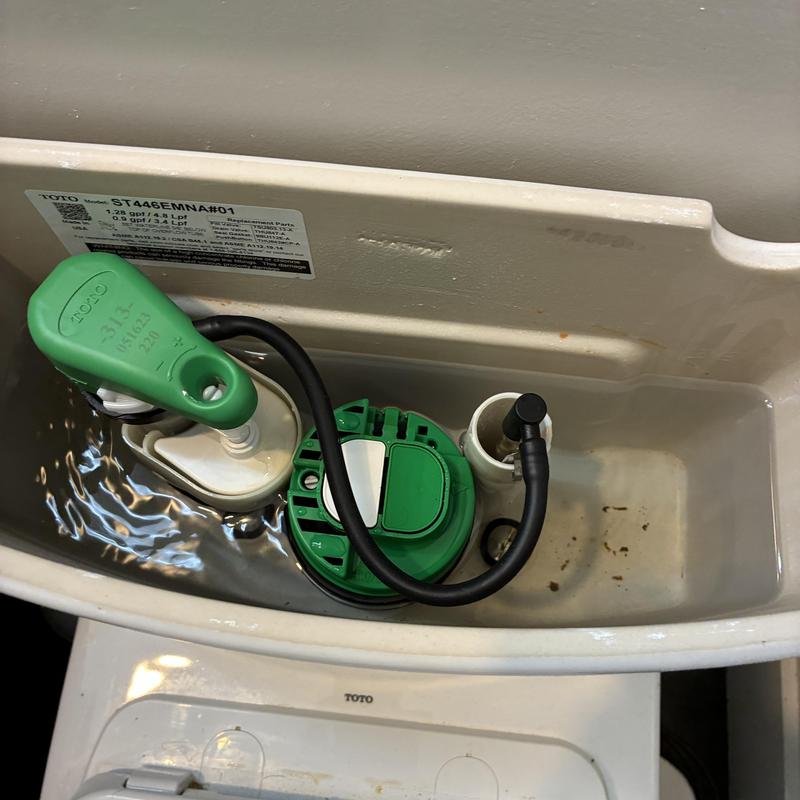 Toilet fill valve and flapper repair inside tank