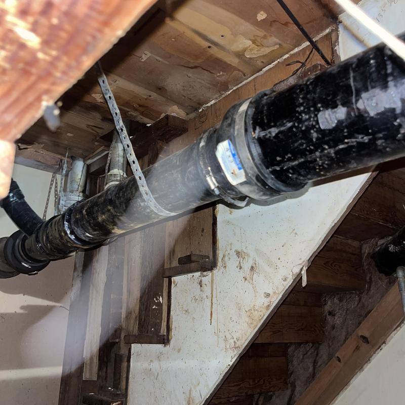 4 cast iron basement drain line with couplings