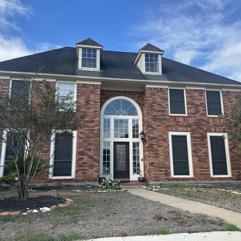 Roof and gutters storm damage in Friendswood, TX Roof and gutters storm damage in Friendswood, TX