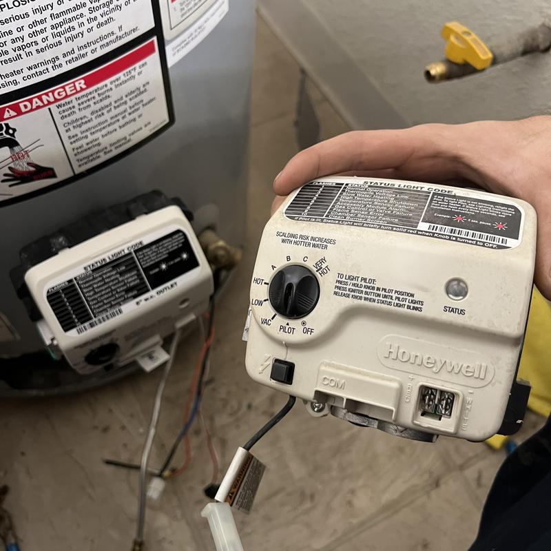 Gas control valve for water heater replacement