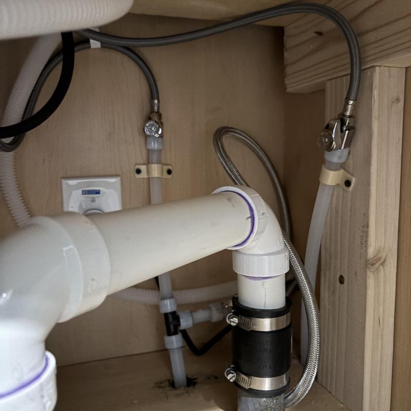 Kitchen sink water lines with PEX replacement and drain piping