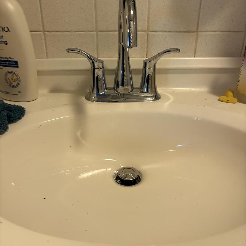 Kohler lavatory faucet with dual handles and drain stopper Kohler lavatory faucet with dual handles and drain stopper