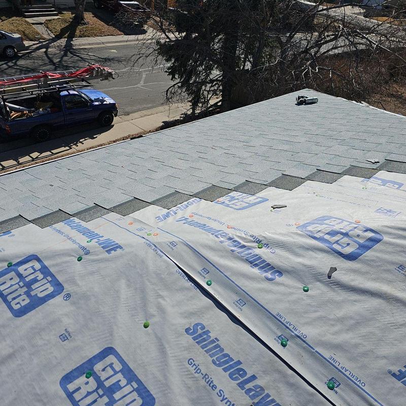 Owen Corning Storm Class 4 Antique Silver Shingles installation