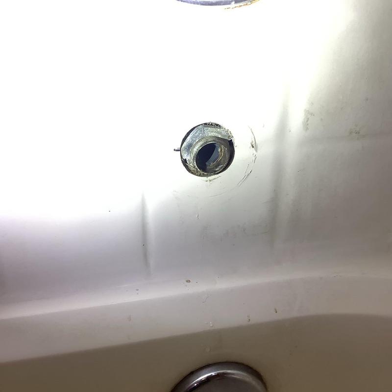Tub spout pipe connection with open wall access