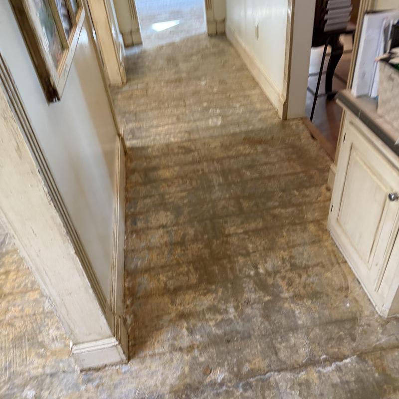 Old subfloor surface stripped for vinyl plank installation Old subfloor surface stripped for vinyl plank installation