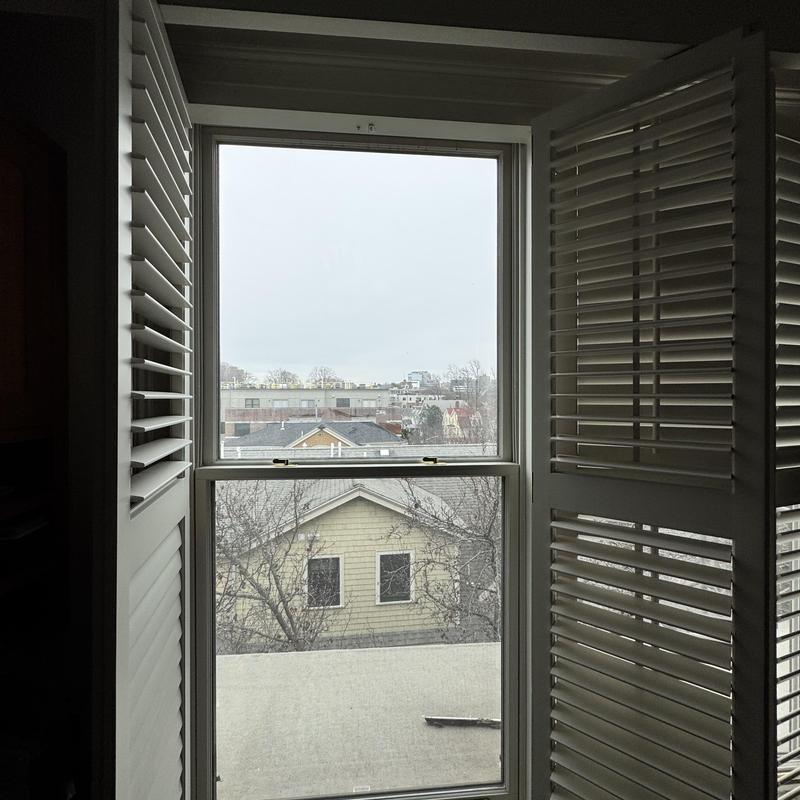 Andersen window replacement with plantation shutters