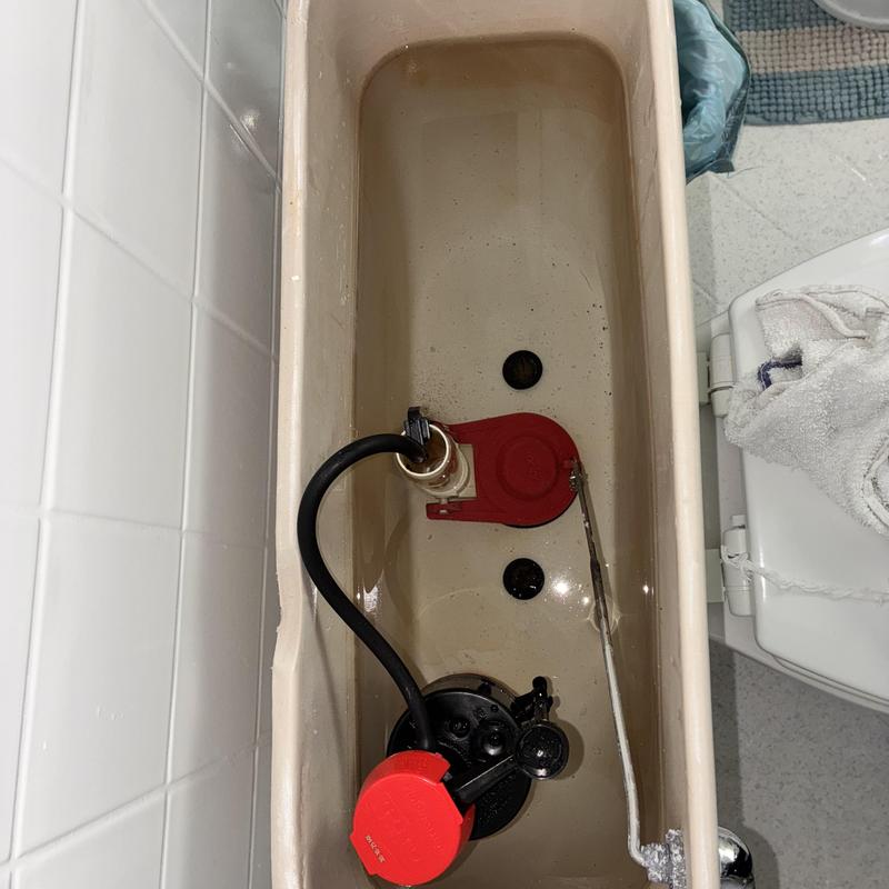 Toilet fill valve and supply line inside tank