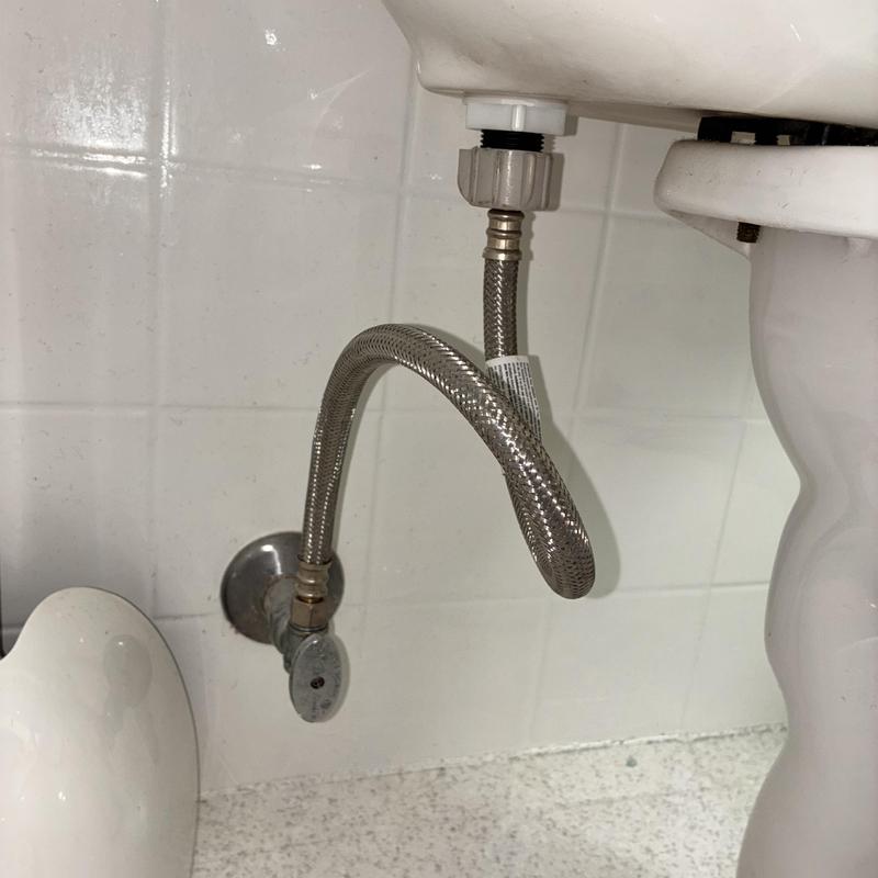 Toilet supply line and fill valve installation