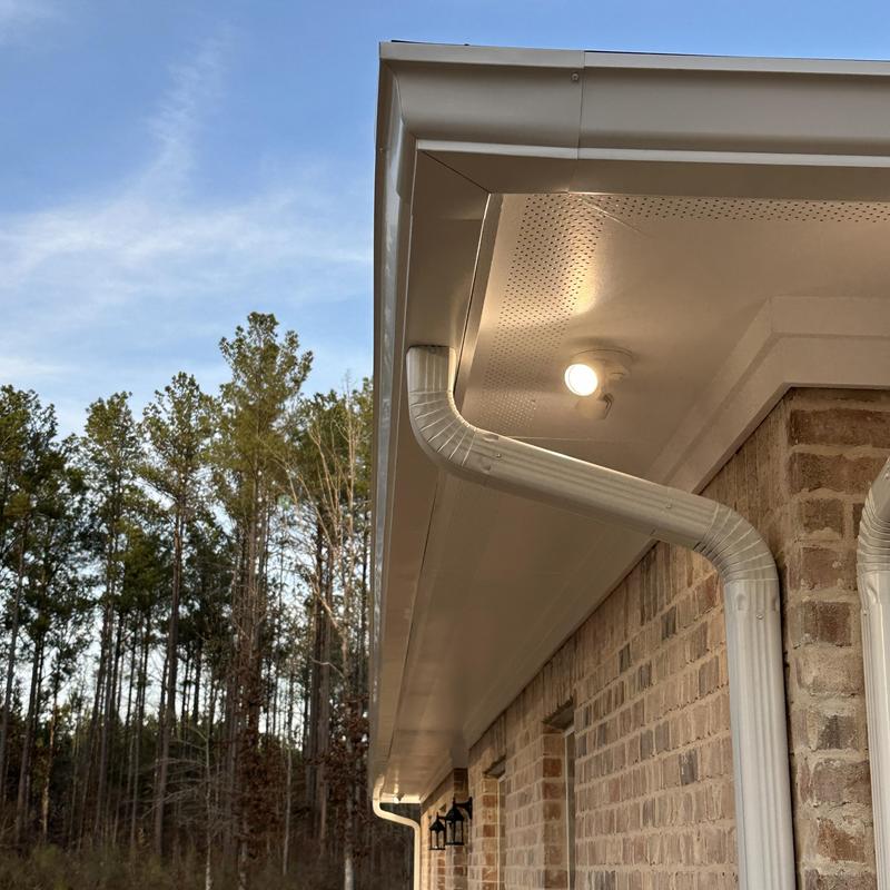 6-inch seamless gutter and downspout installation on brick house 6-inch seamless gutter and downspout installation on brick house