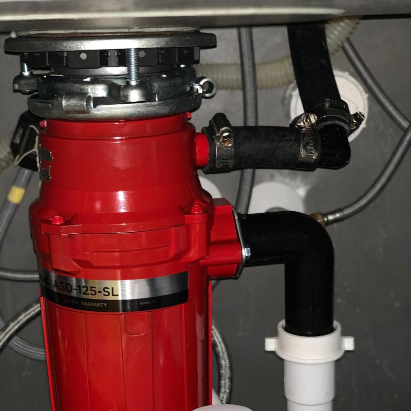 American Standard Slimline garbage disposal installation under sink
