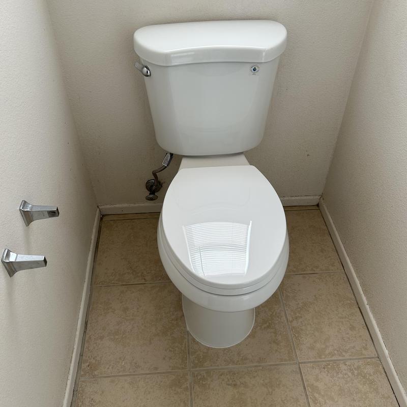 Toilet installation with flange repair and new supply line