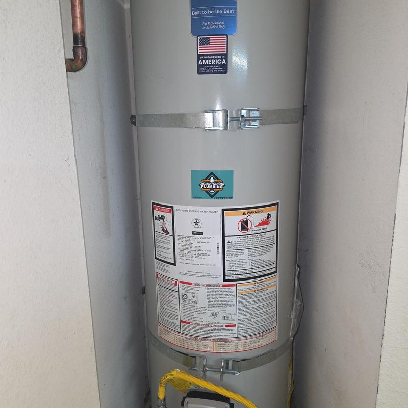 Bradford White water heater with new gas valve
