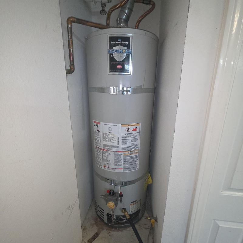 Bradford White water heater with new supply lines