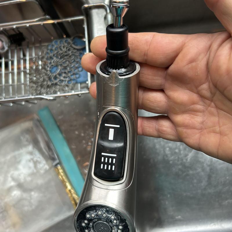 Moen kitchen faucet spray head with control buttons