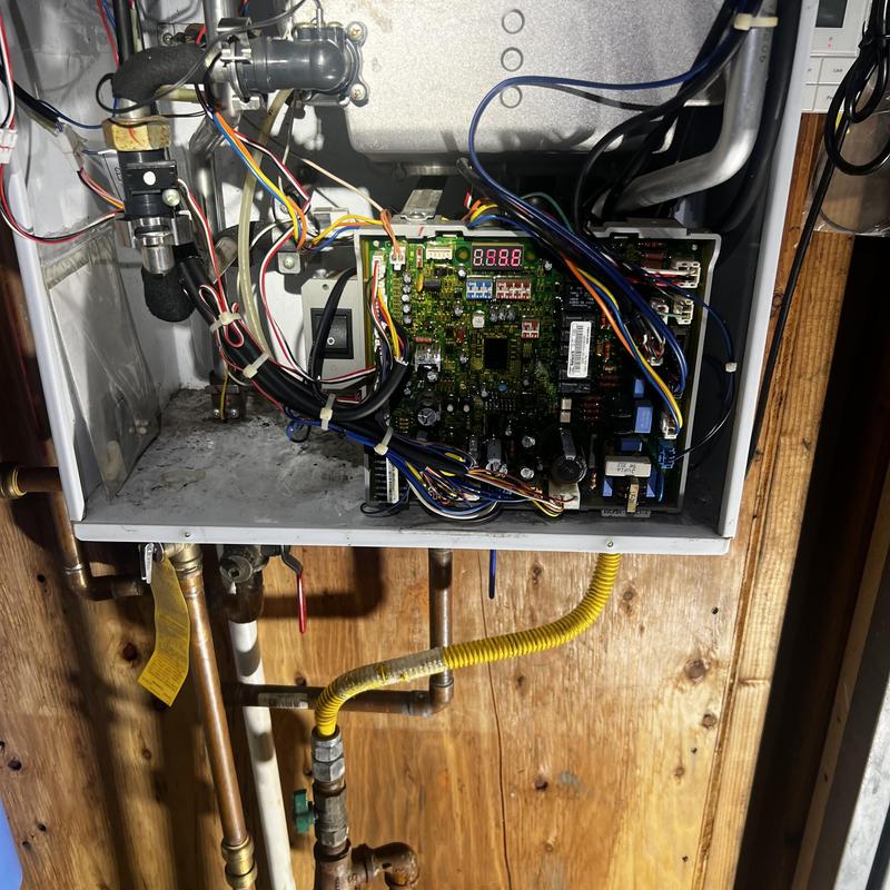 Tankless water heater control board with wiring connections