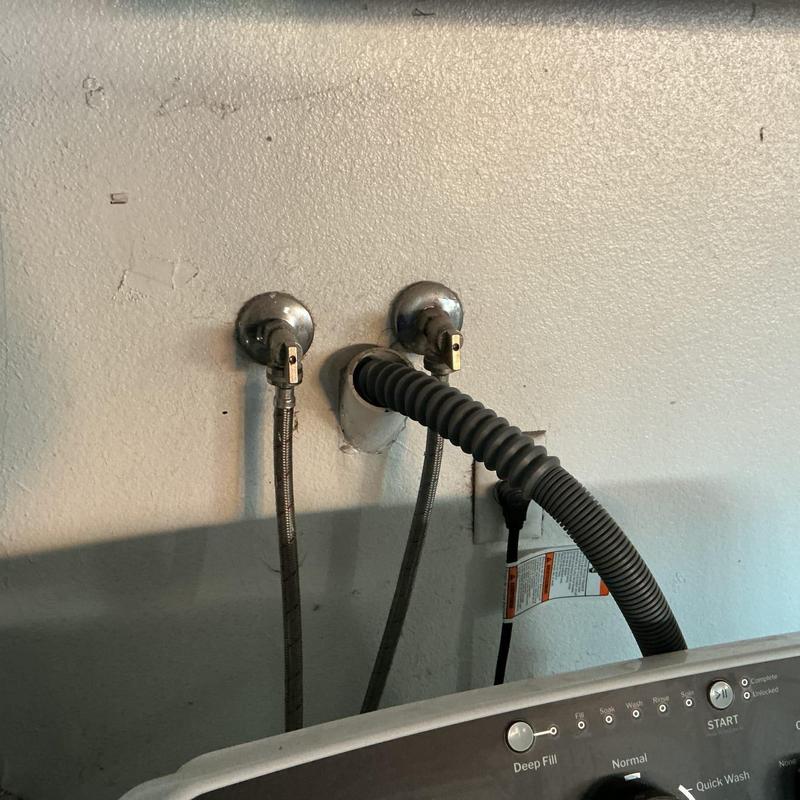 Washing machine water supply valves and hoses installation