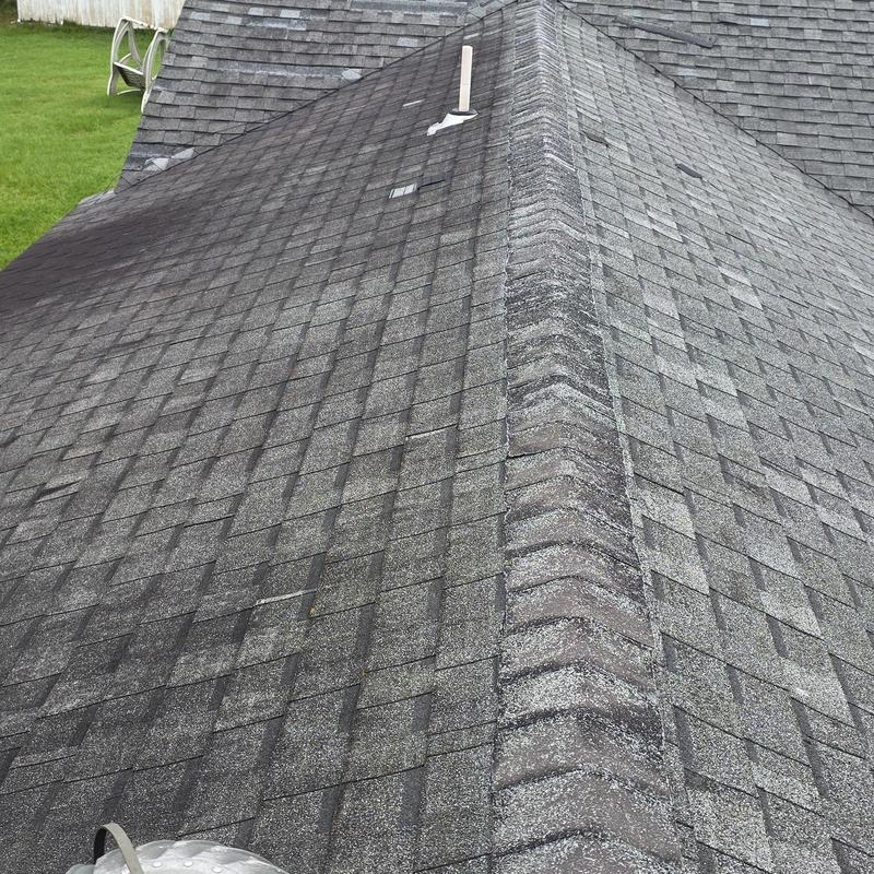 Asphalt shingle roof with hail damage in Terrell, TX
