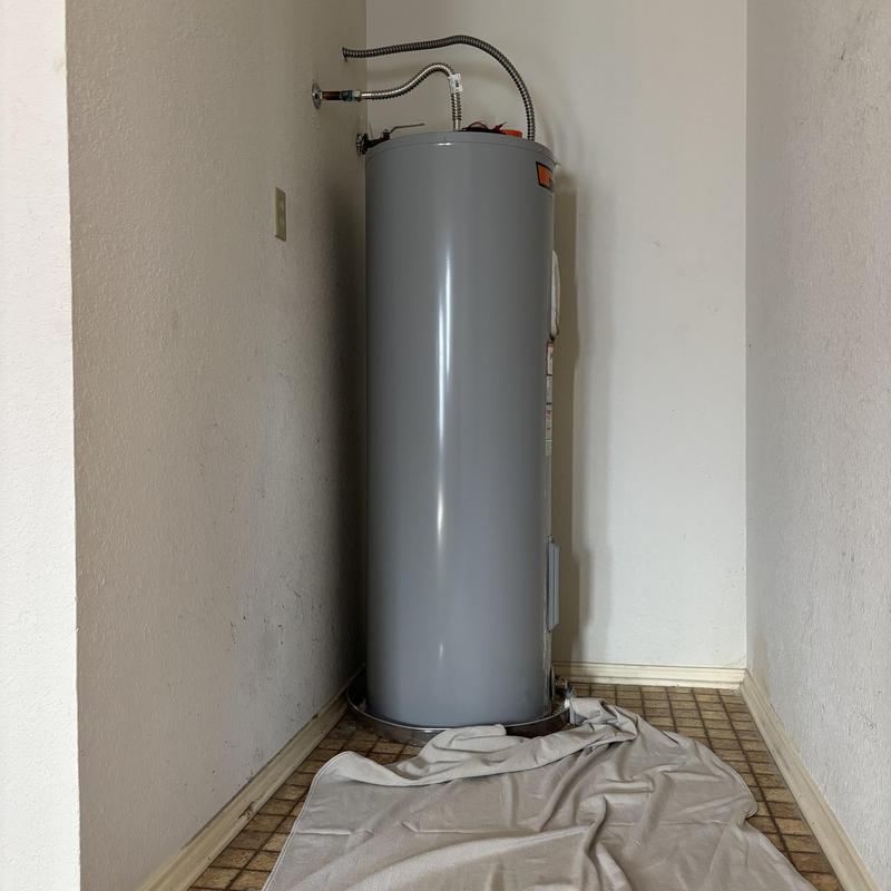 50 gallon water heater installation in narrow utility space