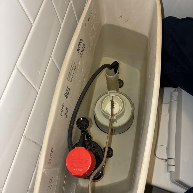 Toto flush valve actuator and tailpiece washer inside tank