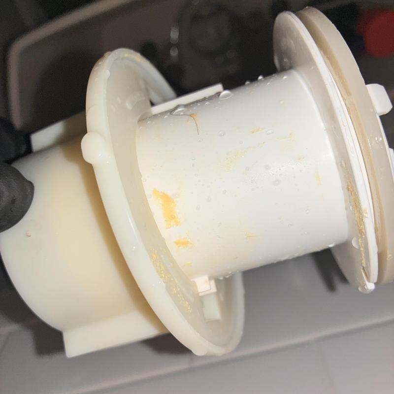 Toto flush valve actuator replacement close-up