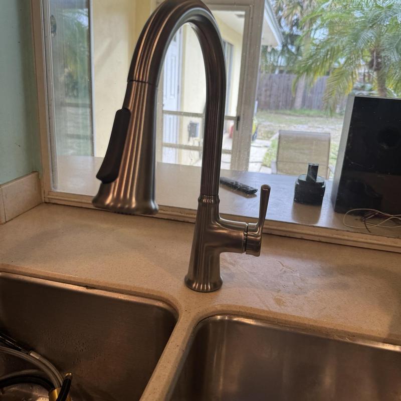 Kitchen faucet with new dual shut off valve installed