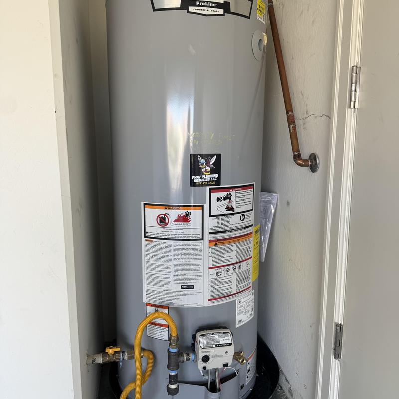 A.O. Smith water heater installation with rusted anode rod