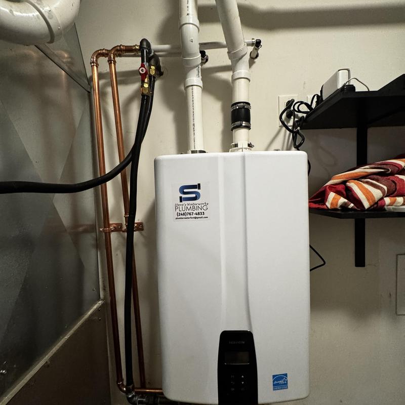Navian tankless water heater with new copper piping