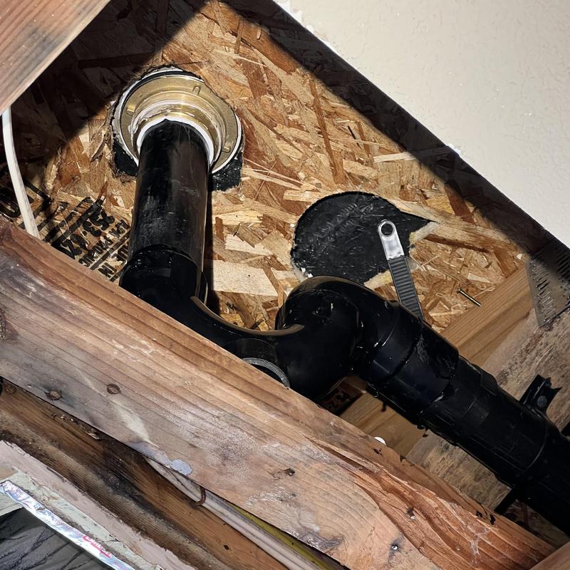 2-inch shower P-trap and drain pipe installation