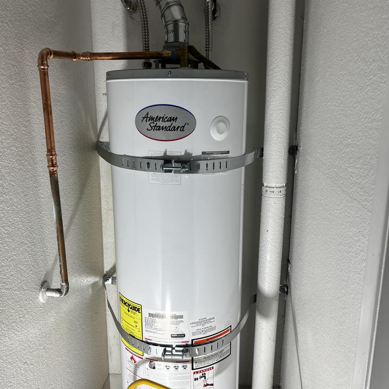 American Standard water heater with new copper piping