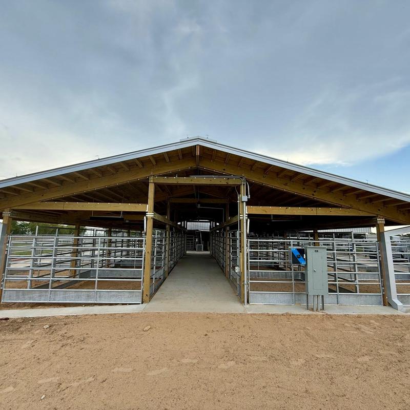 Mechanical lock standing seam roof and custom gutters on barn