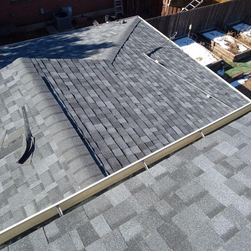Estate Gray shingle roof with replaced flashing and pipe jacks
