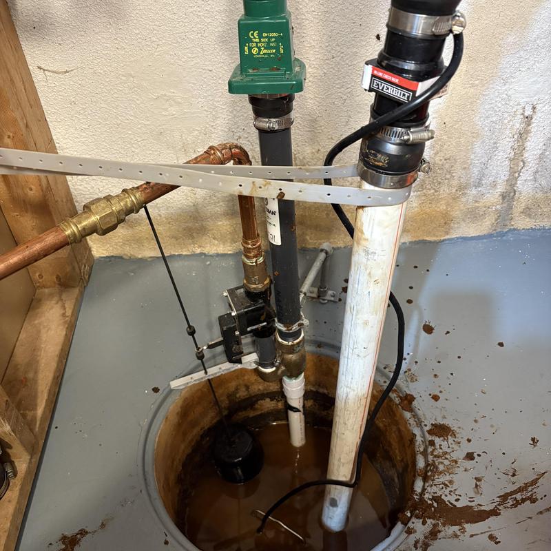 Sump pump with compromised discharge pipe and muddy water