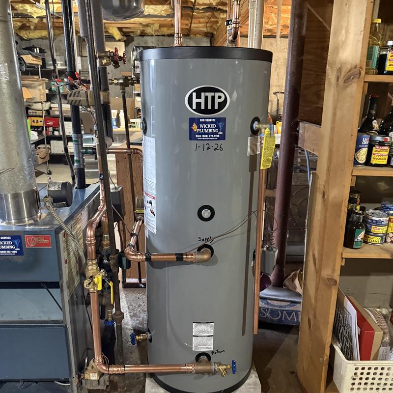 HTP water heater with new copper piping installed