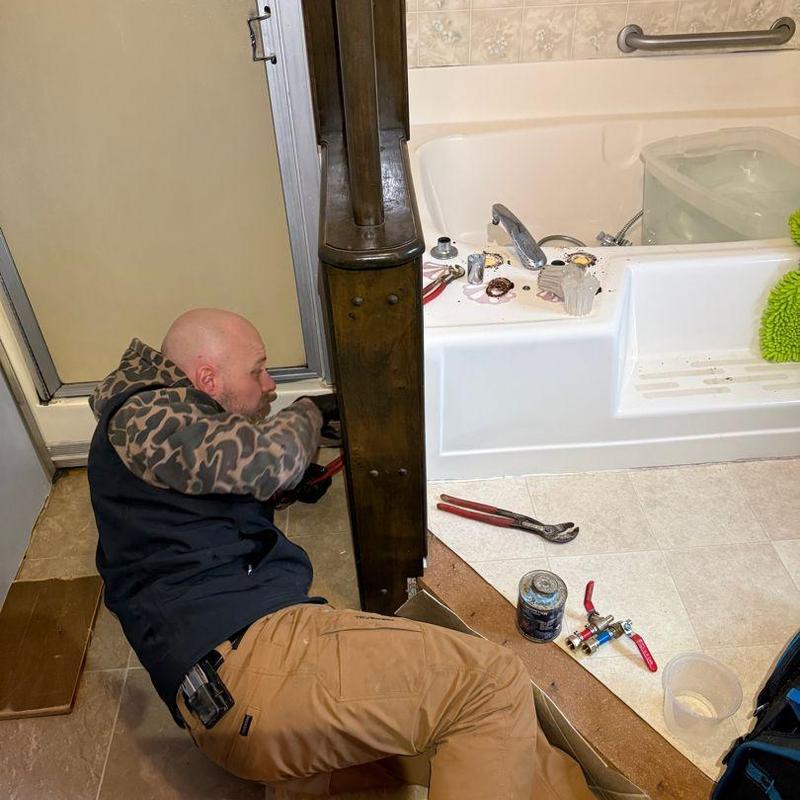 Roman tub valve removal and installation in bathroom