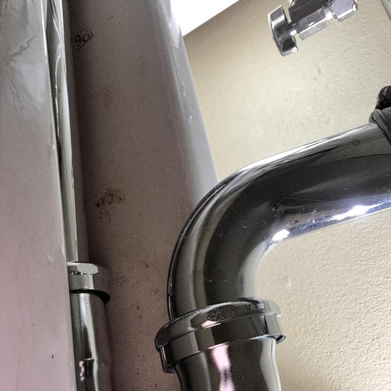 Pedestal sink P-trap and supply line installation