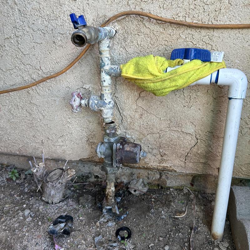 Irrigation system brass ball valve with PVC piping