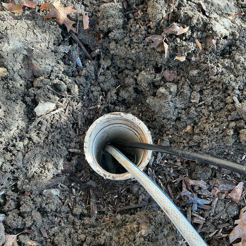 Sewer pipe hydrostatic test with pressure lines inserted