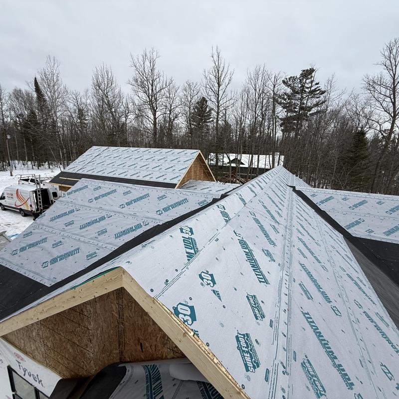 Vapor barrier installation on new home roof in Duluth Vapor barrier installation on new home roof in Duluth
