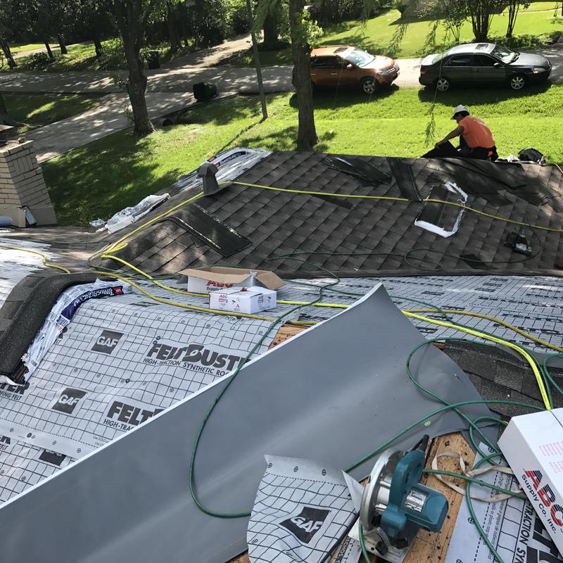 GAF FeltBuster Synthetic Underlayment installation on roof