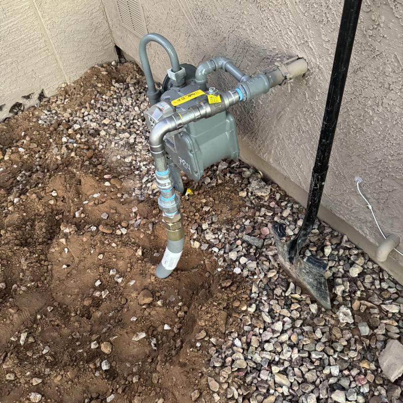 Gas meter and new pool heater gas line installation