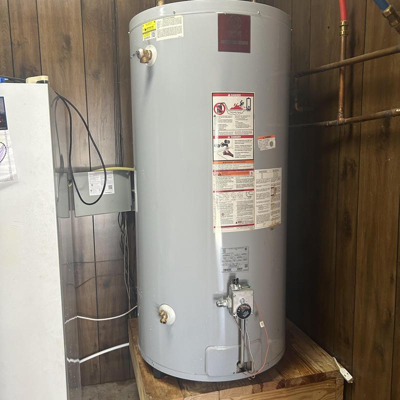 75 gallon gas water heater in utility room