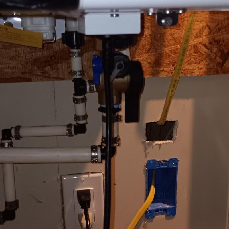 Navien tankless water heater piping and electrical setup