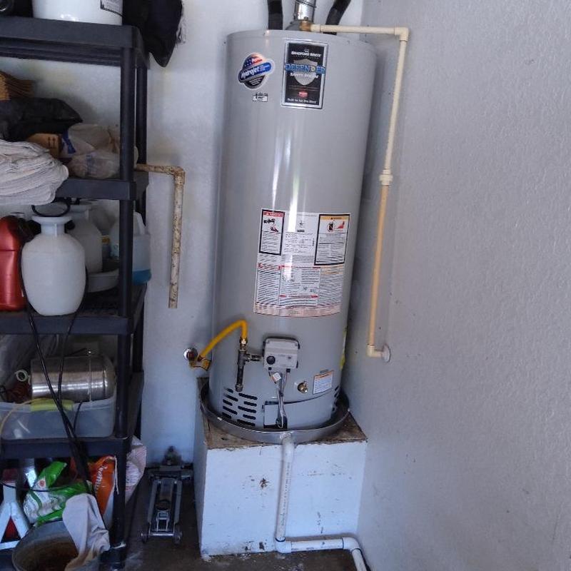 Gas water heater with new piping installation