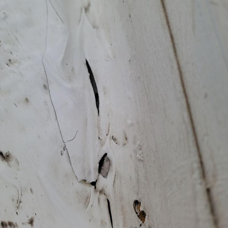 TPO roof membrane with holes and seam damage TPO roof membrane with holes and seam damage