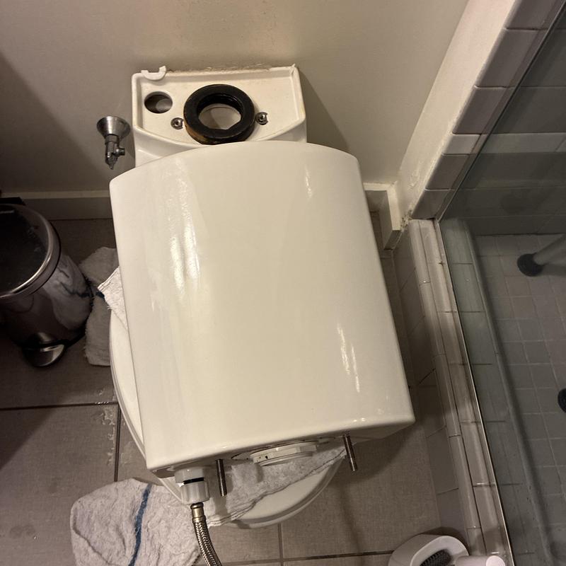 Toilet tank replacement with new fill valve and supply line