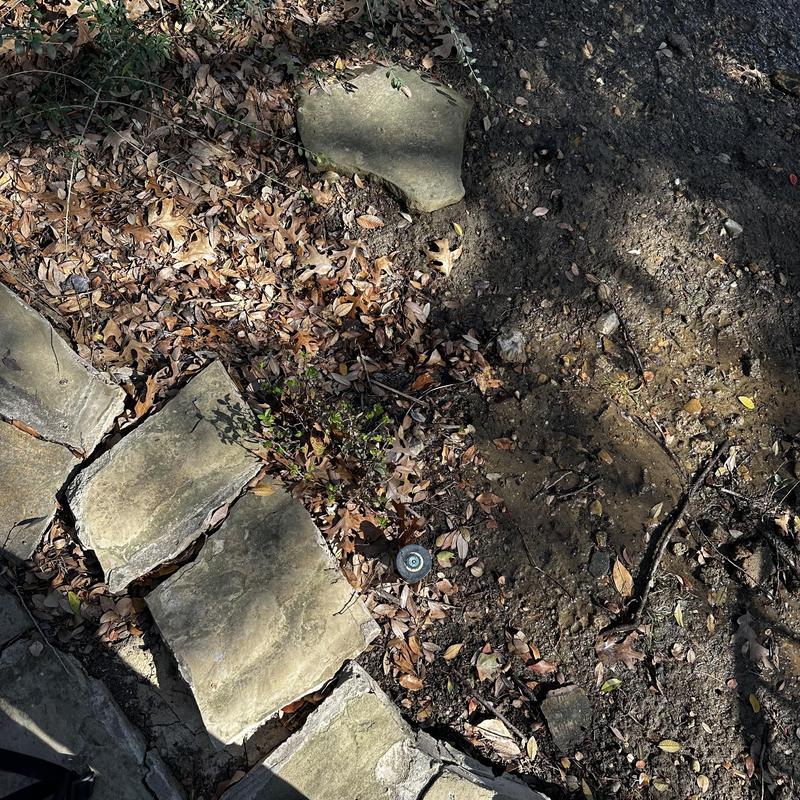 Swimming pool PVC line with sprinkler head and soil