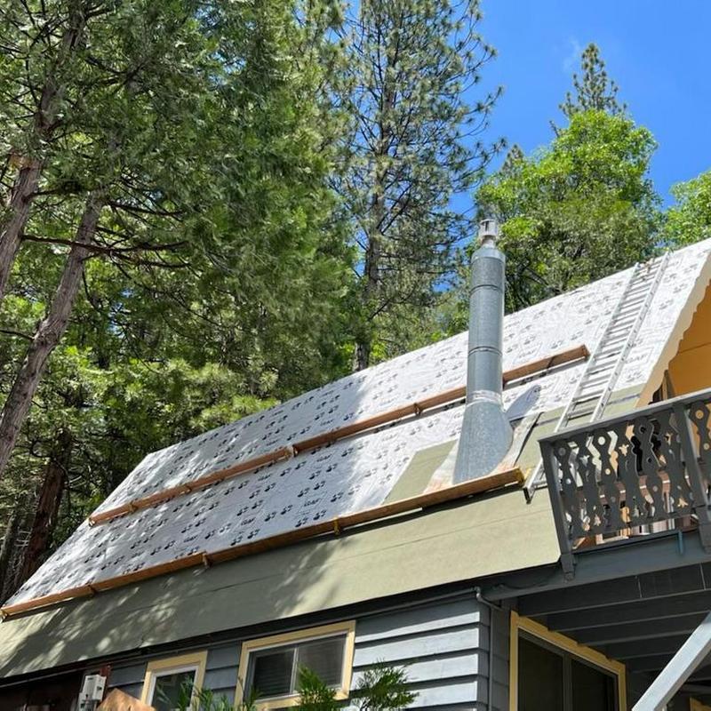 Roof plywood replacement on cabin in Longbar, CA