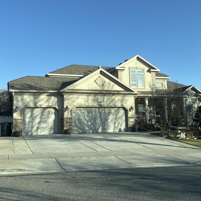 Asphalt shingle roof on residential home in West Valley City Asphalt shingle roof on residential home in West Valley City