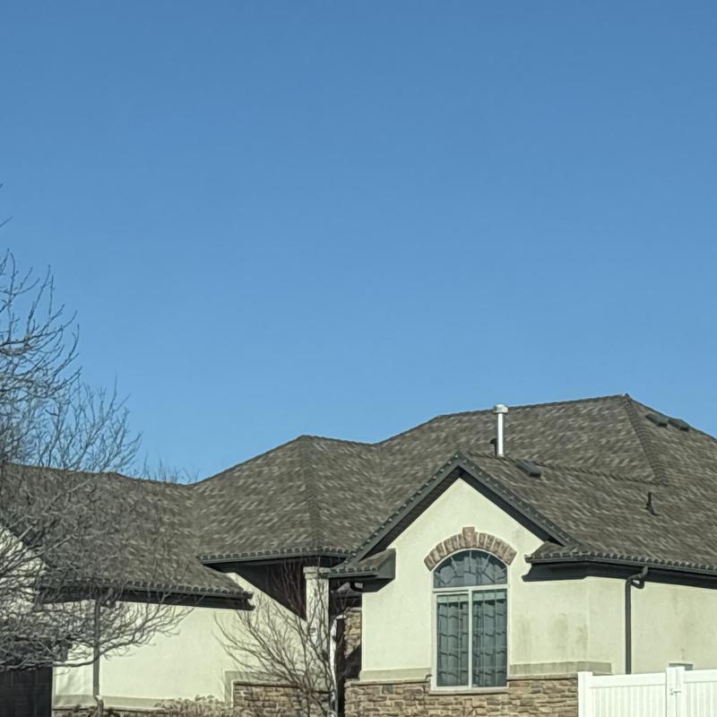 Asphalt shingle roof with new insulation in Utah home Asphalt shingle roof with new insulation in Utah home