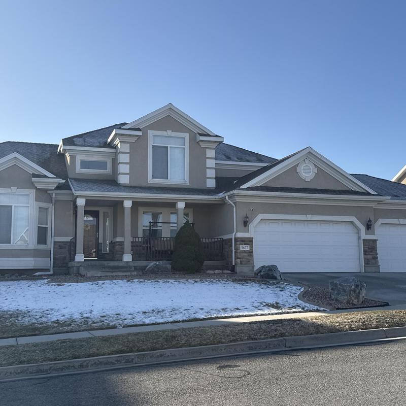 Asphalt shingle roof on residential home in Utah Asphalt shingle roof on residential home in Utah